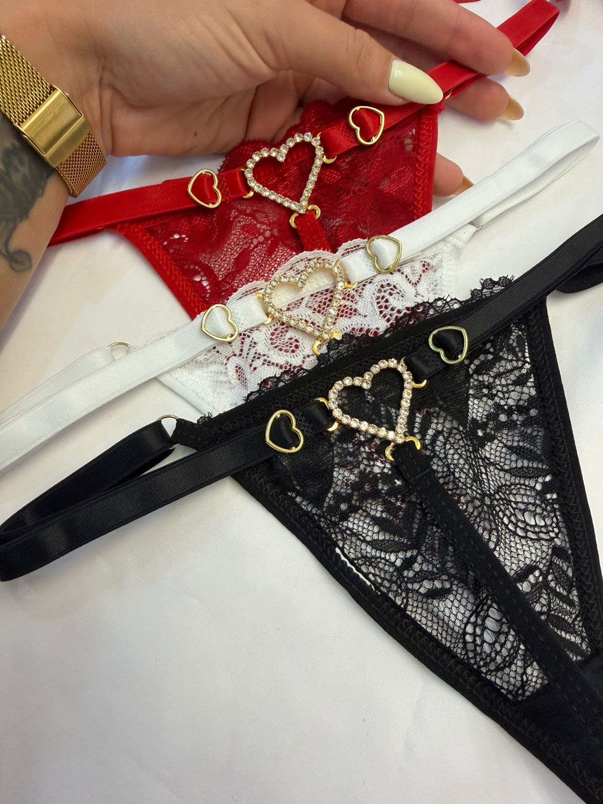 Calcinha com Bijoux de Coração